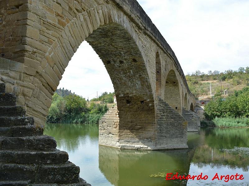 Puente fortificado sobre el río Arga